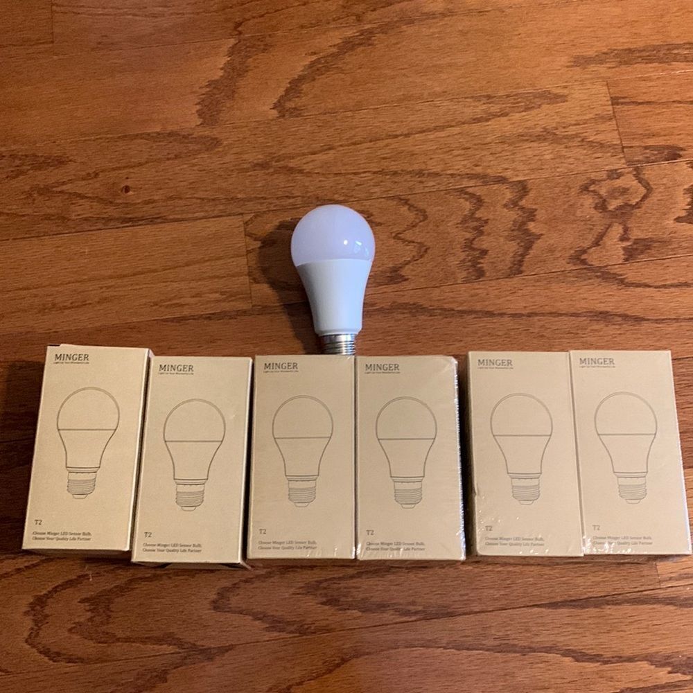 Minger six-pack lightbulbs.  New in sealed box